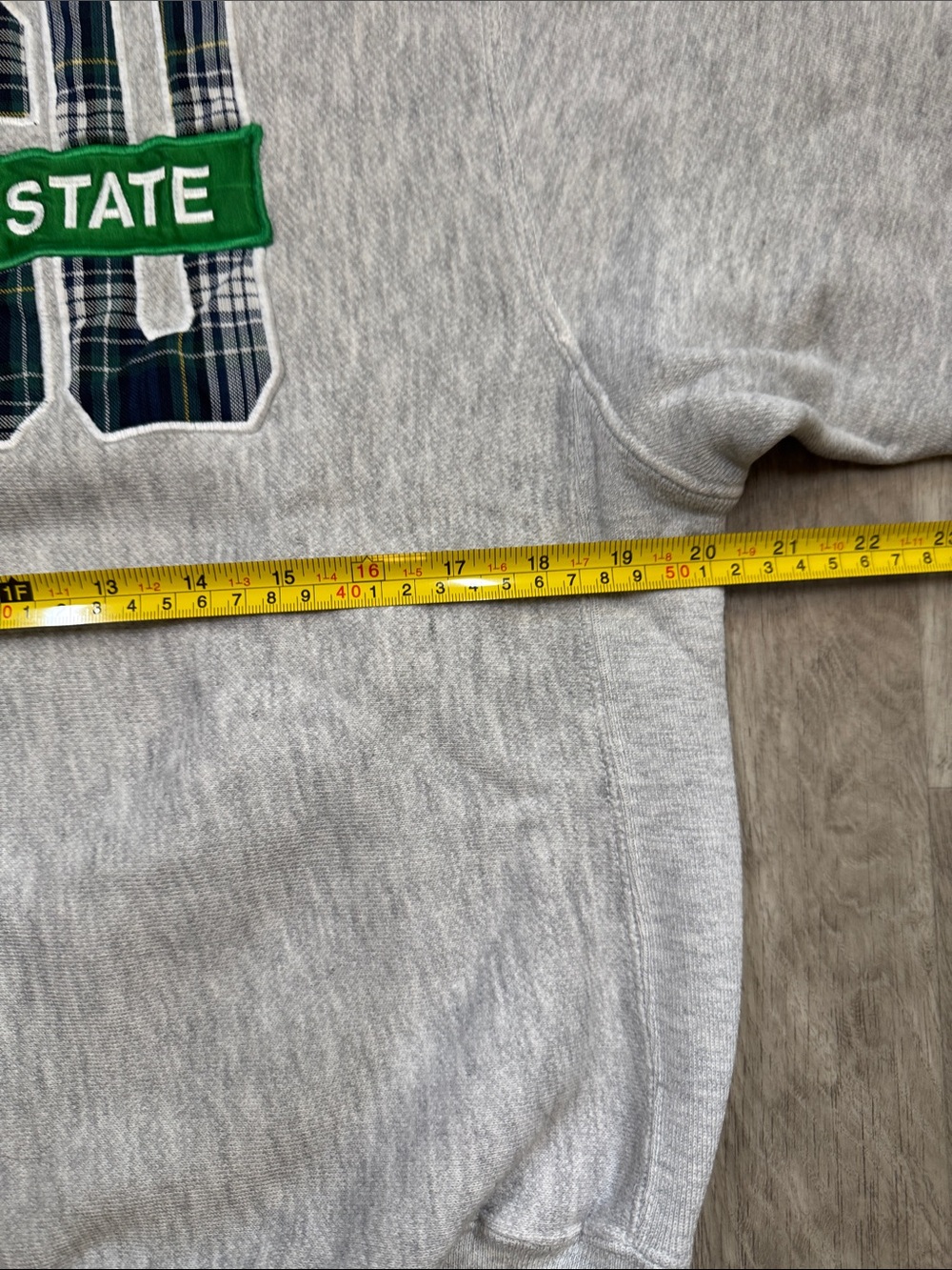Michigan State Gray Crewneck Sweatshirt with Green MSU Logo - Picture 6 of 8
